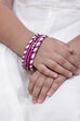 Plum & White Plastic & Thread Bangles image number 3