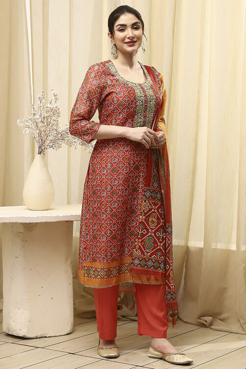 Black Tissue Machine Embroidered Unstitched Suit Set image number 6