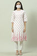 Sky Blue Cotton Straight Kurta image number 3