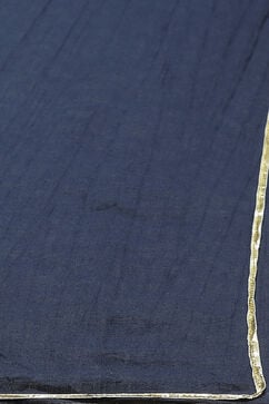 Navy Printed Cotton Straight Kurta Palazzo Suit Set image number 2