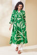 Green Viscose Rayon A Line Dress image number 5
