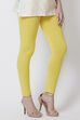 Yellow Viscose Lycra Solid Leggings image number 3