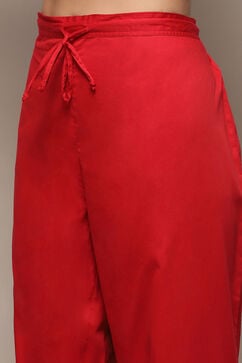 Red Chanderi Straight Kurta Suit Set image number 2