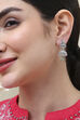 Mint Green Stone Embellished Earrings image number 1