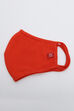 Orange Cotton Lycra Kids Solid Face Mask image number 1