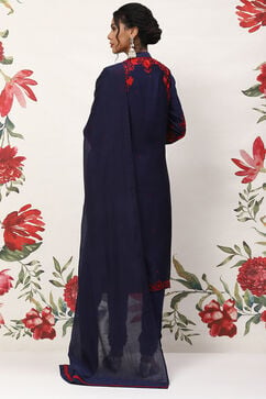 Rohit Bal Indigo Cotton Blend Straight Kurta Suit Set image number 4