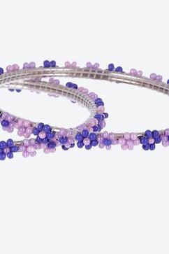 Purple Metal & Beads Bangles image number 2