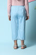 Blue Cotton Blend Capris image number 4