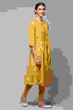 Ochre Art Silk Flared 2 Piece Set image number 5