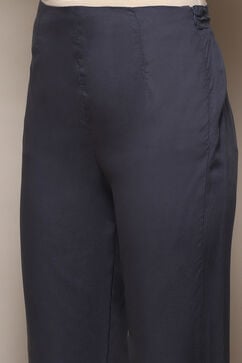 Indigo LIVA Straight Kurta Slim Pant Suit Set image number 2