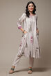 Ivory LIVA Straight Printed Kurta image number 1