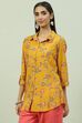 Mustard LIVA Straight Printed Shirt image number 0