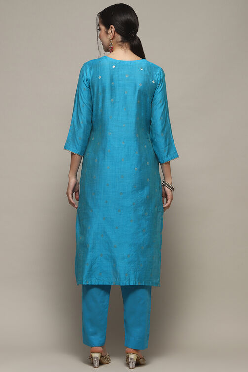 Green Cotton Unstitched Suit set image number 8