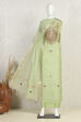Pista Green Silk Blend Hand Embroidered Unstitched Suit Set image number 4