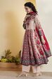 Beige Cotton Printed Anarkali Kurta Set image number 4
