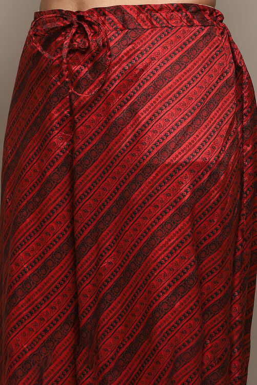 Terracotta Viscose Gathered Kurta Palazzo Suit Set image number 2