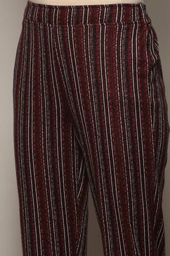 Black Yarndyed Straight 2 Piece Suit Set image number 2