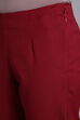 Maroon Cotton Flax Slim Pants image number 1