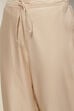 Beige Poly Metallic Cotton Straight Suit Set image number 3