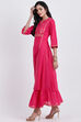 Green Cotton Flared Printed Kurta image number 3