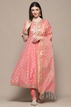 Blush Pink Poly Cotton Straight Suit Set image number 7