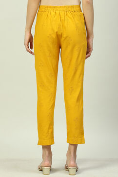 Mustard Cotton Narrow Pant image number 3