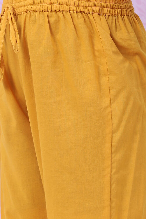 Ochre Art Silk Straight Printed Kurta Set image number 2