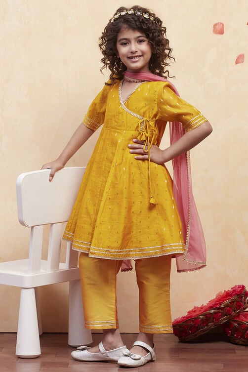 White Polyester Anarkali Suit Set image number 0