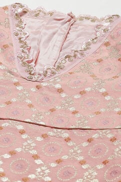 Onion Pink Art Silk Sharara Kurta Garara Suit Set image number 1