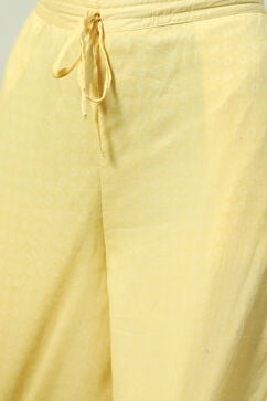 Lemon Cotton Straight Kurta Palazzo Suit Set image number 2