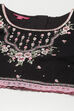 Black Art Silk Lehenga Set image number 1