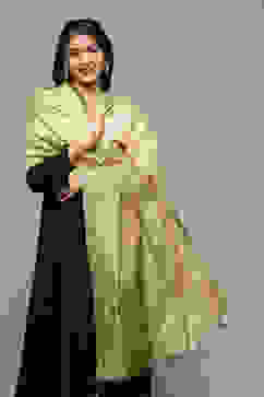 Mustard Cotton Blend Dupatta image number 1