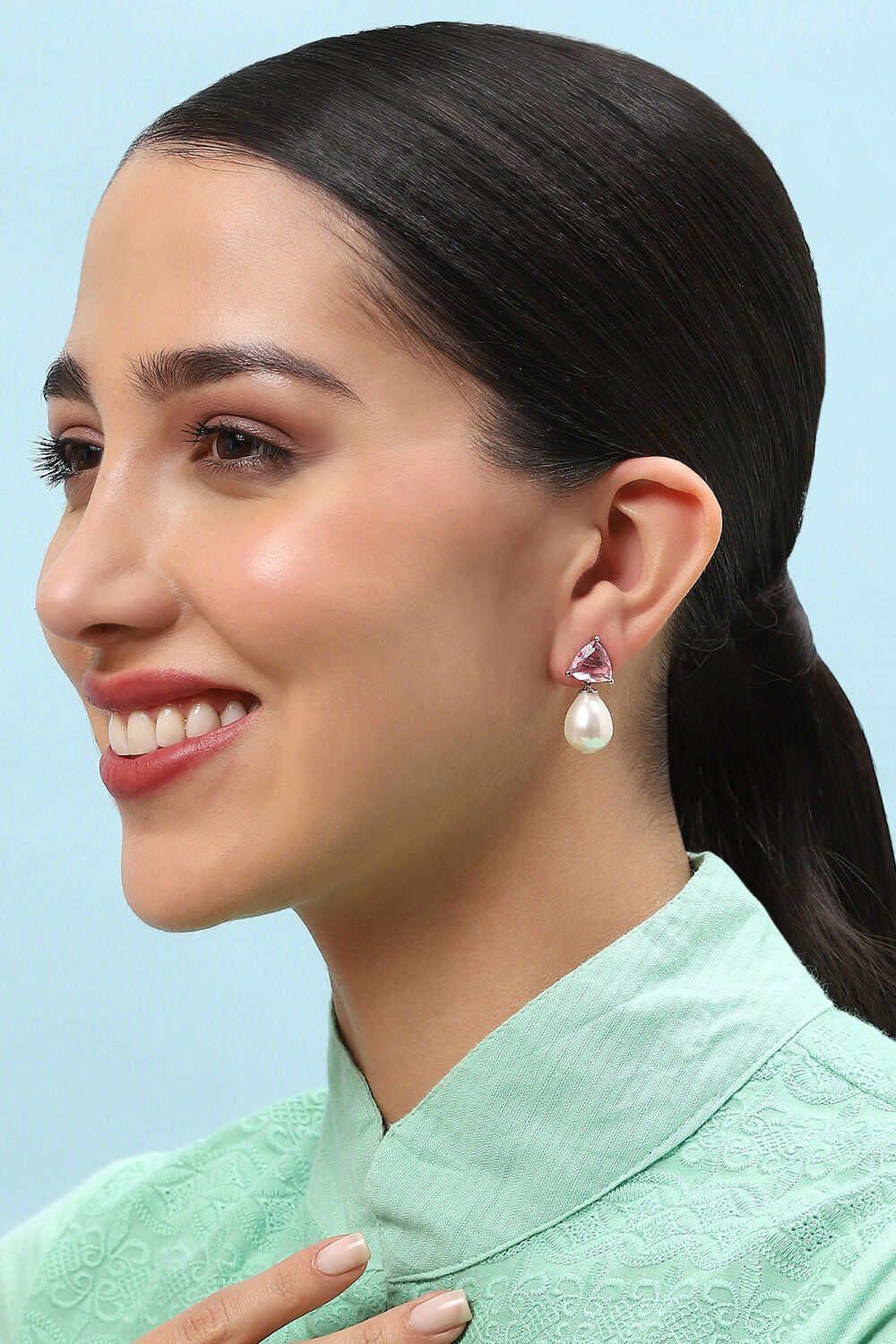 Pink Brass Earrings image number 1