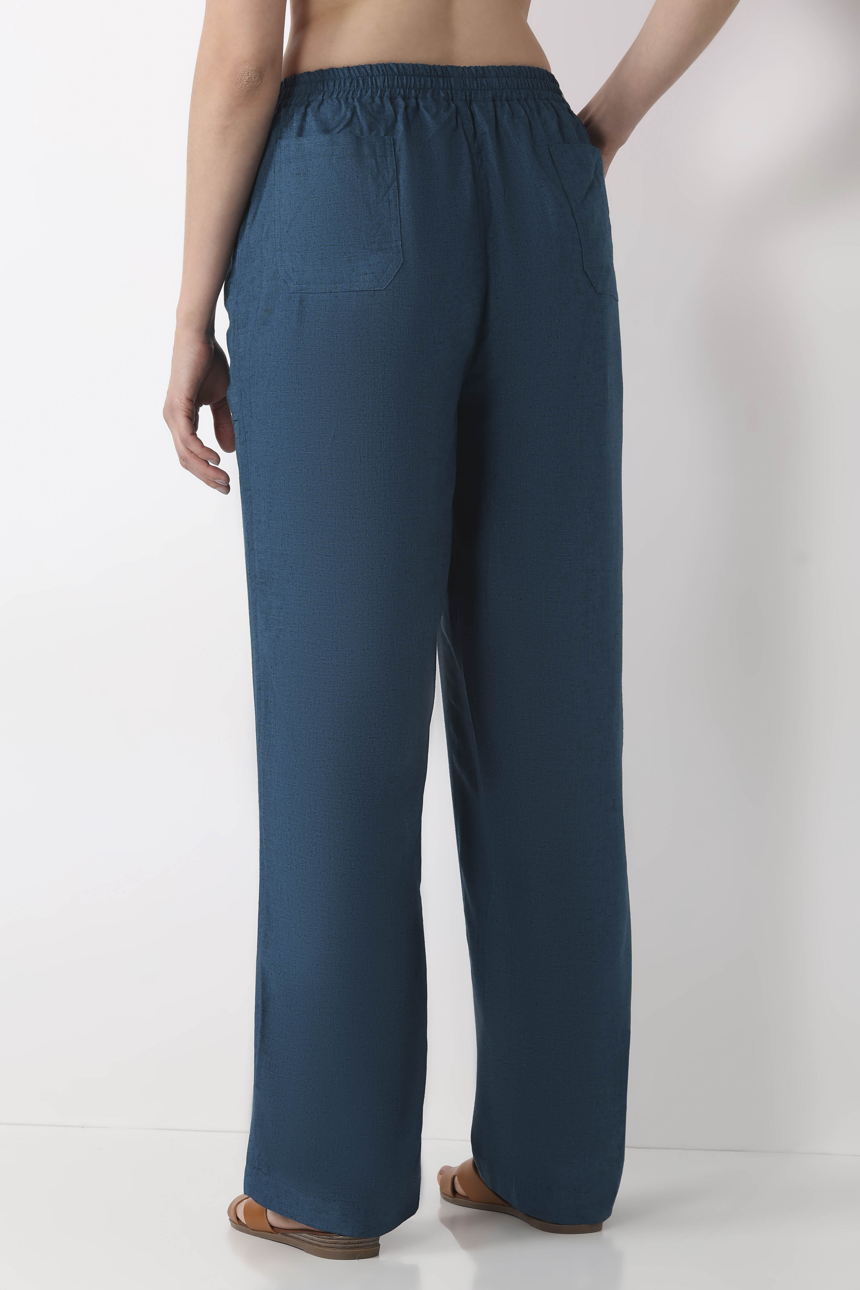 Natural Viscose Blend Loose Pants image number 5