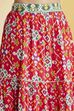 Red Cotton Gathered Lehenga Set image number 2