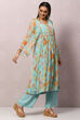 Peach Viscose Flared Kurta Palazzo Suit Set image number 6