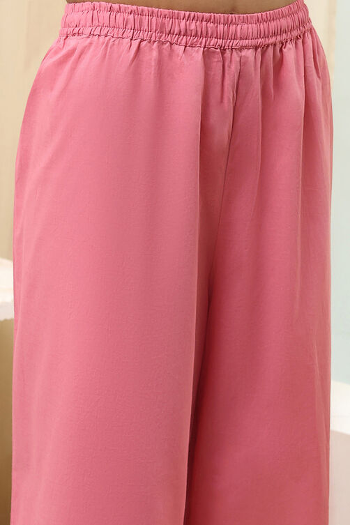 Pink Embroidered Kalidar Suit Set image number 2