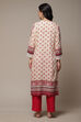 Blue LIVA Straight Printed Kurta image number 2