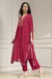 Purple Viscose Straight Printed Fusion Set image number 3