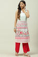 Green Art Silk Straight Printed Kurta image number 0