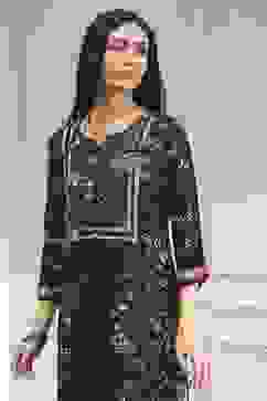 Teal Floral Printed Straight Kurta image number 1