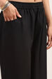 Black Cotton Floral Embroidered Straight Kurta Set image number 2