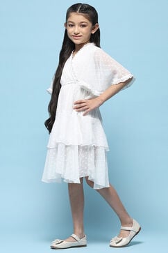 White Polyester Tired Dress image number 2
