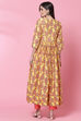 Yellow Cotton Flared Kurta image number 4