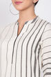 Off White Cotton Straight Kurta Flared Palazzo Suit Set image number 1