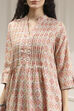Blue Cotton Printed A-Line Kurta image number 1