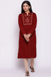 Red Straight Woolen Kurta image number 0