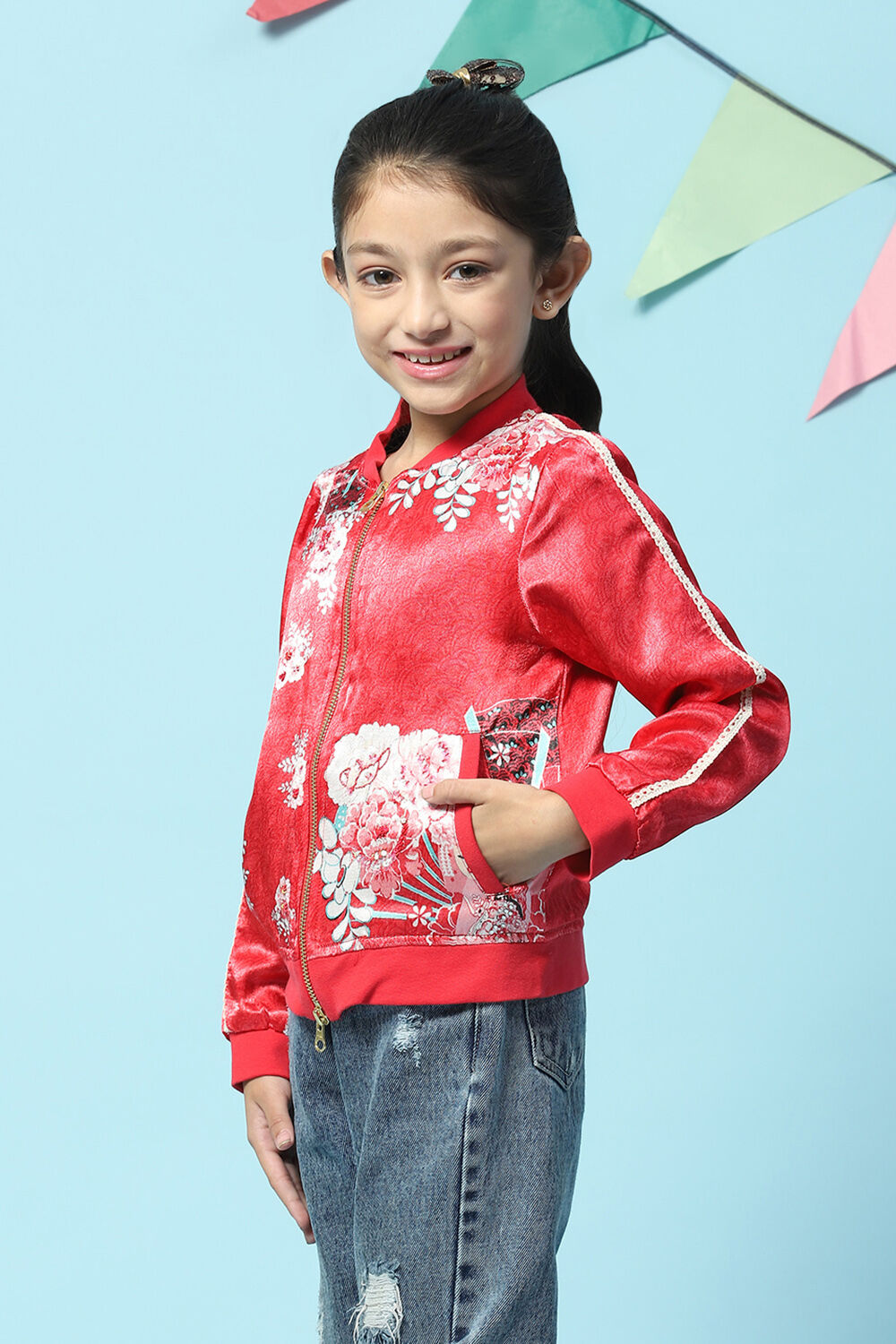 Red Viscose Blend Jacket image number 2