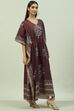 Maroon Cotton Printed Nightwear image number 3