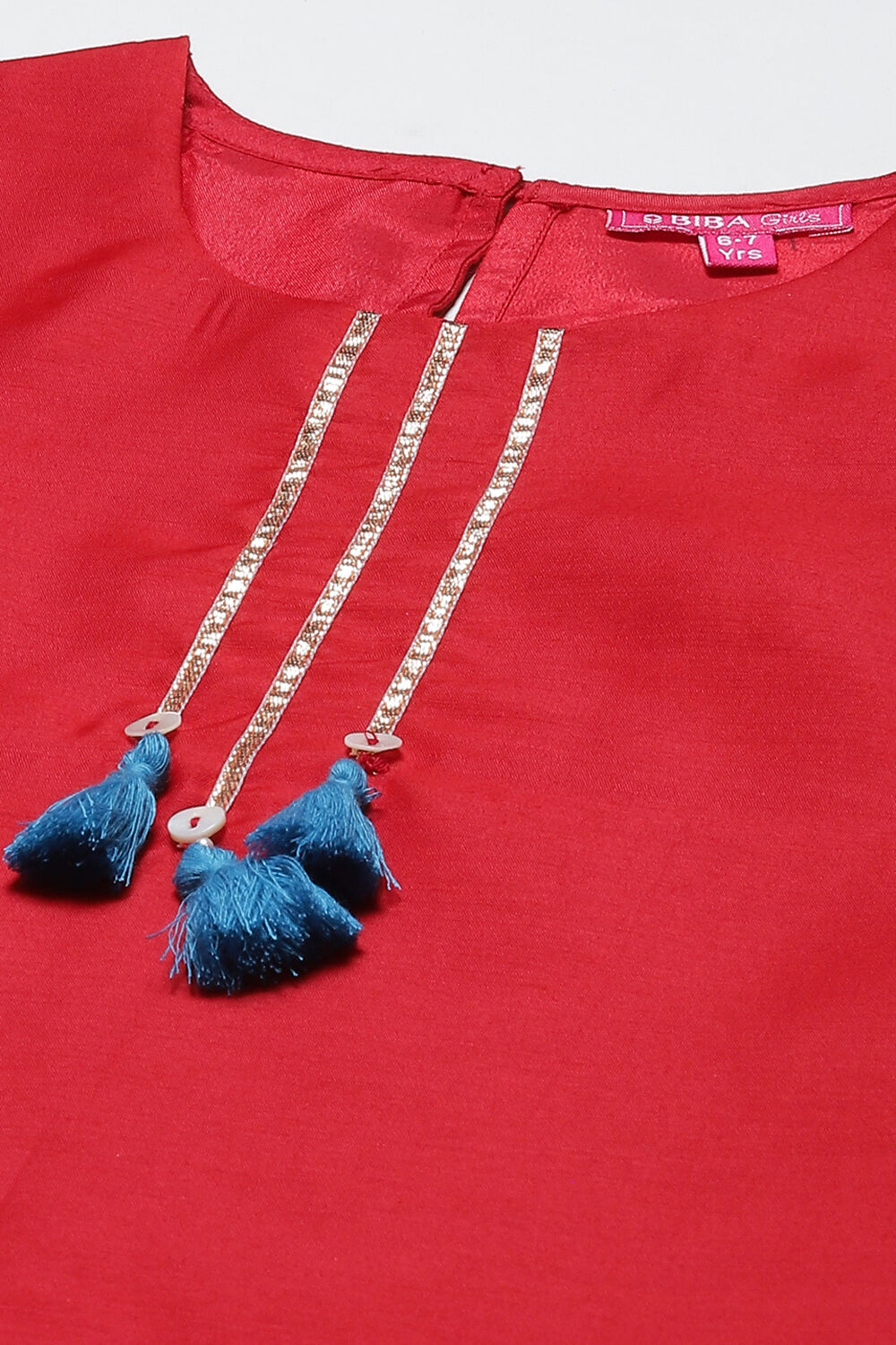 Red Art Silk Straight Kurta Set image number 1